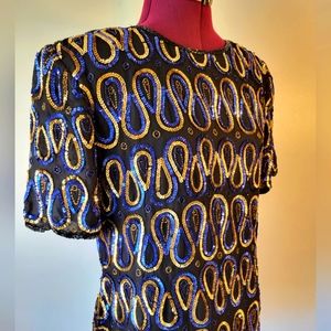 VTG NWT Sténay sequins blouse.